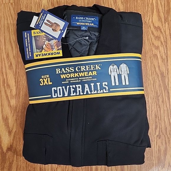 BASS CREEK OUTFITTERS Canvas Workwear Coveralls Carpenter Style - SIZE 3XL Black - Picture 1 of 9